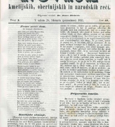 Kmetijske in rokodelske novize(1852) document 509063