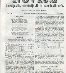 Kmetijske in rokodelske novize(1852) document 509075