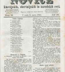 Kmetijske in rokodelske novize(1853) document 509463