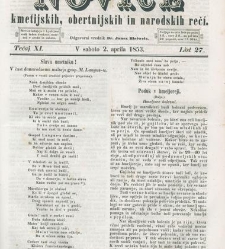 Kmetijske in rokodelske novize(1853) document 509497