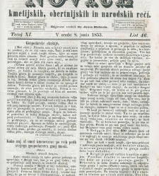 Kmetijske in rokodelske novize(1853) document 509574