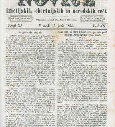 Kmetijske in rokodelske novize(1853) document 509582