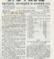 Kmetijske in rokodelske novize(1853) document 509642