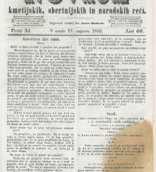 Kmetijske in rokodelske novize(1853) document 509650