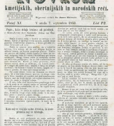 Kmetijske in rokodelske novize(1853) document 509674