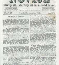 Kmetijske in rokodelske novize(1853) document 509698